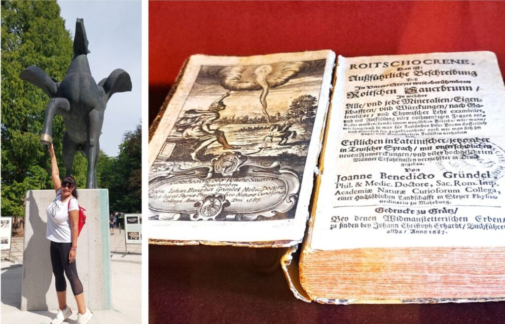 Statua Pegaza u centru i monografija Roitschocrene iz 1867. godine